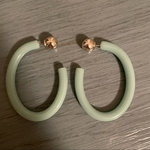 Madewell Lucite Oval Hoop Earrings - Light Blue/Green